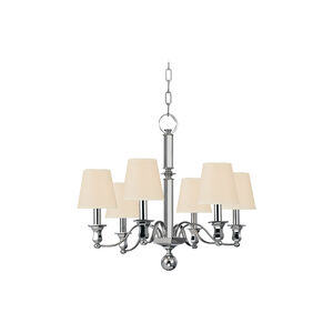Charlotte 6 Light 27 inch Polished Nickel Chandelier Ceiling Light in Eco Paper