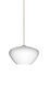 Peri 1 Light Satin Nickel Pendant Ceiling Light in Opal Matte Glass, Halogen