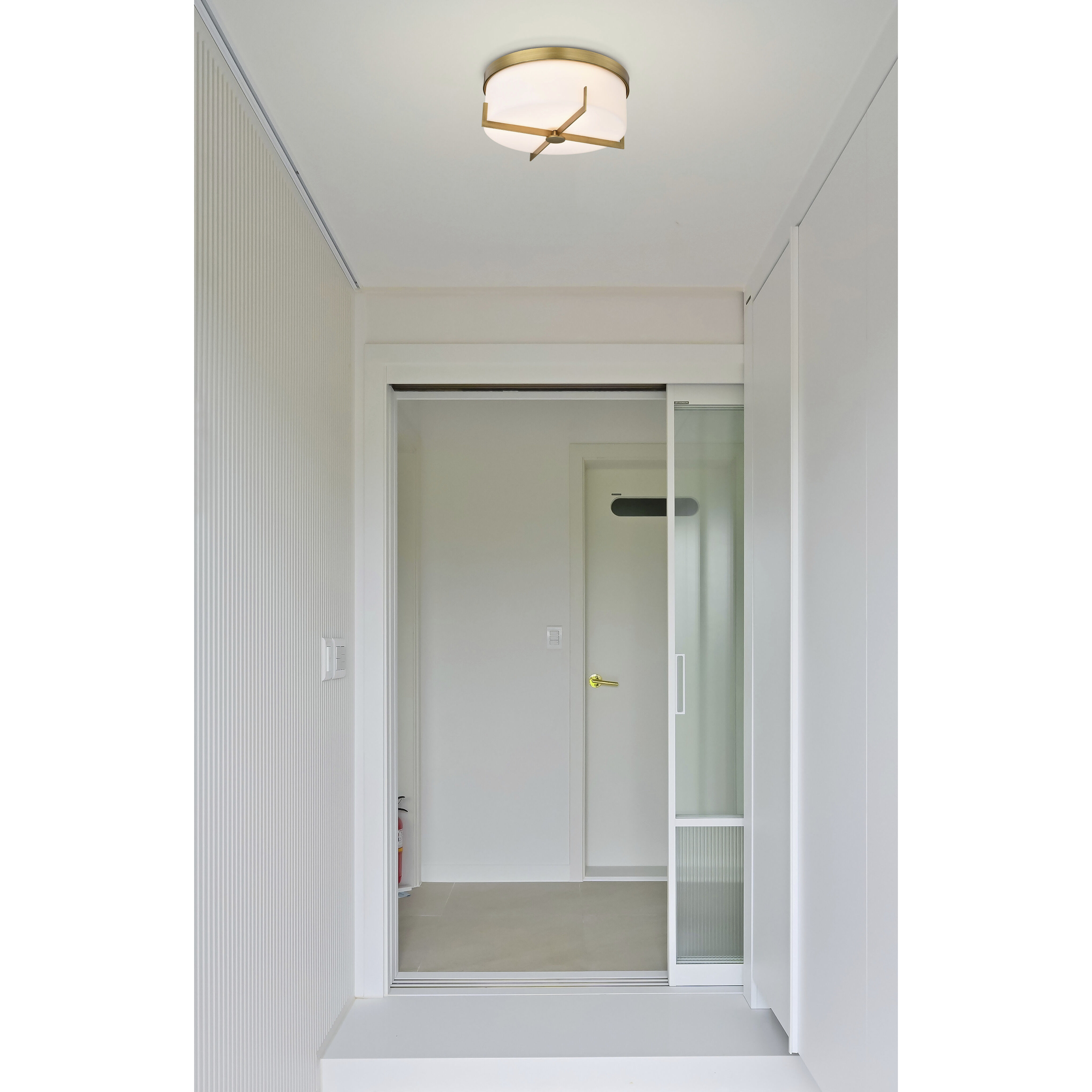 Roselle 14.38 inch Natural Brass Flush Mount Ceiling Light