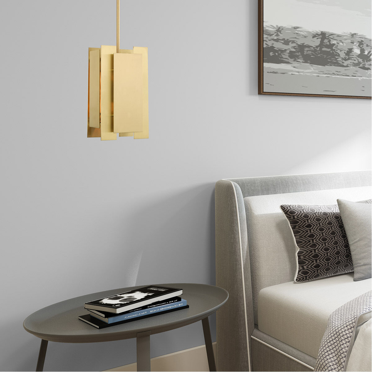 Varick 1 Light 7 inch Satin Brass Mini Pendant Ceiling Light