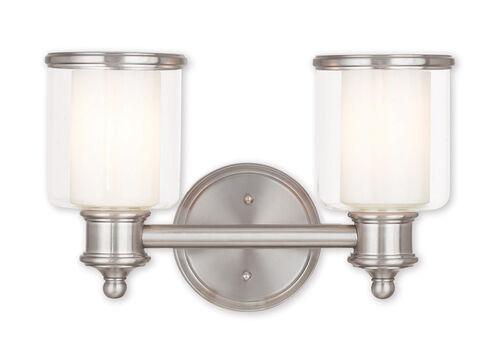 Middlebush 2 Light 15 inch Brushed Nickel Bath Vanity Wall Light