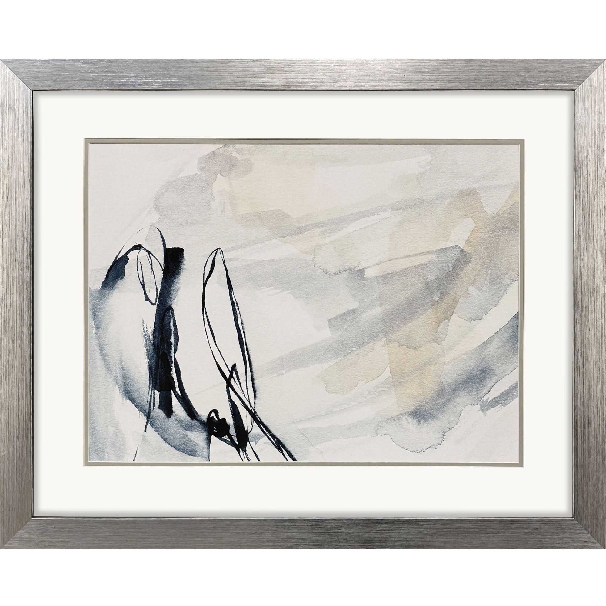 Indigo Markings Blue and Beige and Gray Framed Art, Propac