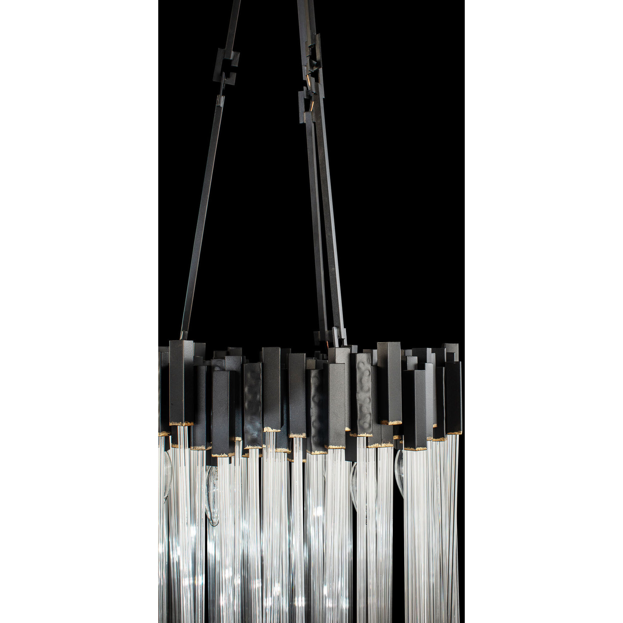 Matrix 6 Light 18.5 inch Matte Black and French Gold Pendant Ceiling Light in Matte Black/French Gold