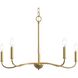 Ilia 5 Light 28 inch Brushed Gold Chandelier Ceiling Light