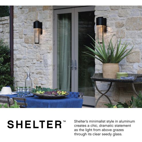 Shelter LED 12 inch Hematite Outdoor Wall Sconce