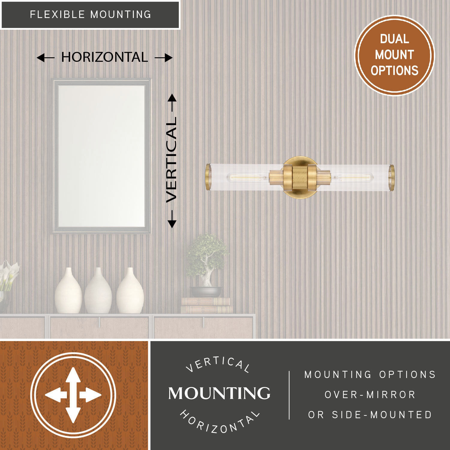 Levitt LED 19.25 inch Satin Brass Bathroom Light Wall Light