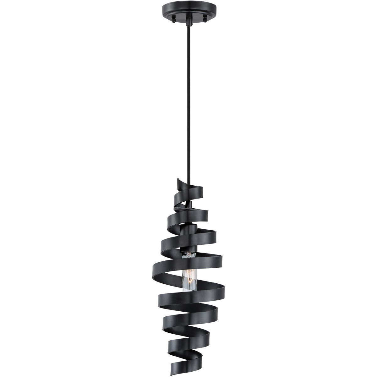 Bejamin 1 Light 6 inch Matte Black Mini Pendant Ceiling Light, Small