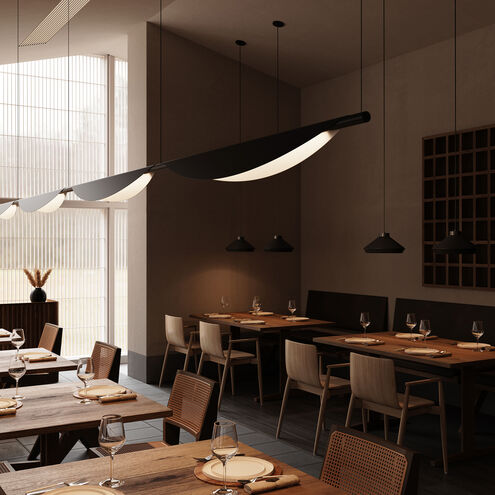 Tela LED 79 inch Satin Black Pendant Ceiling Light