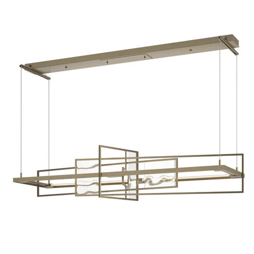 Summer LED 54.2 inch Soft Gold and Aqualite Glass Pendant Ceiling Light in Soft Gold/Aqualite
