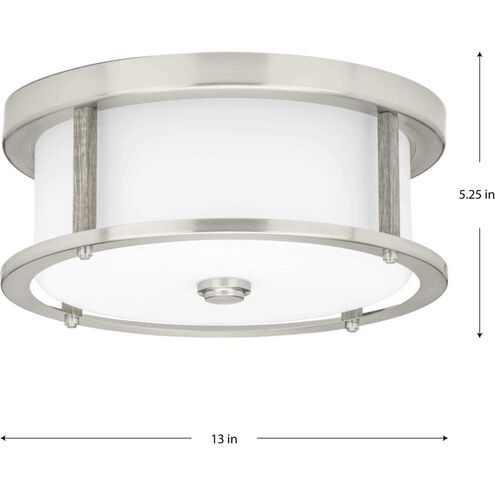Mast 2 Light 13 inch Brushed Nickel Flush Mount Ceiling Light