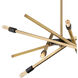 Archer 6 Light 26 inch Heritage Brass with Black Indoor Chandelier Ceiling Light