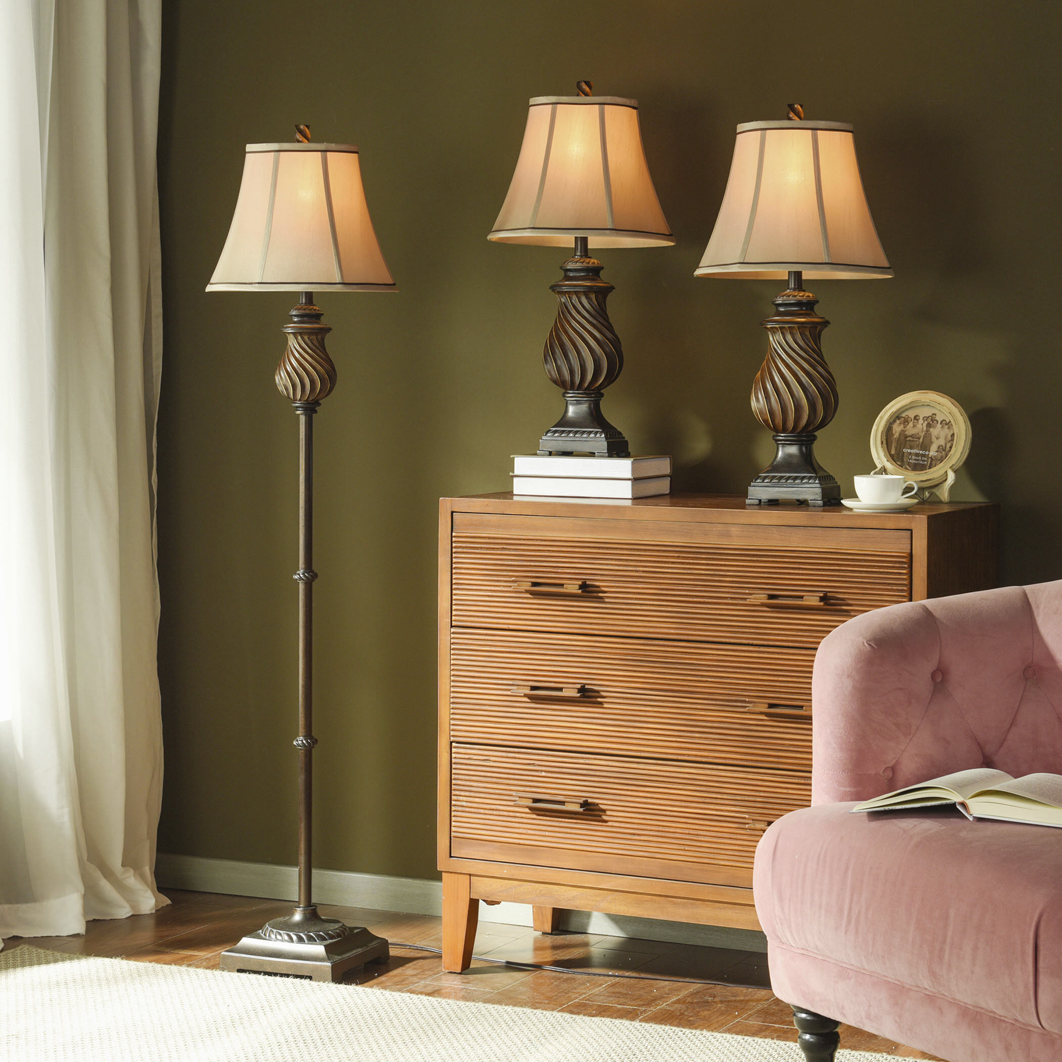 Signature 61 inch 60 watt Toffee Table Lamp Portable Light