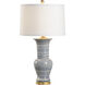 Chelsea House 33 inch 100.00 watt Blue/White Glaze/Antique Brass Table Lamp Portable Light