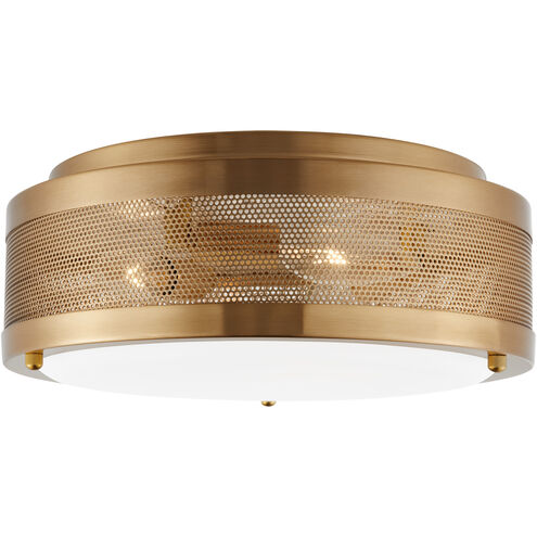 Vander 3 Light 12 inch Satin Brass Ceiling Flush Mount Ceiling Light