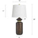 Jean 29 inch 100 watt Mahogany and Gold and Light Oatmeal Table Lamp Portable Light