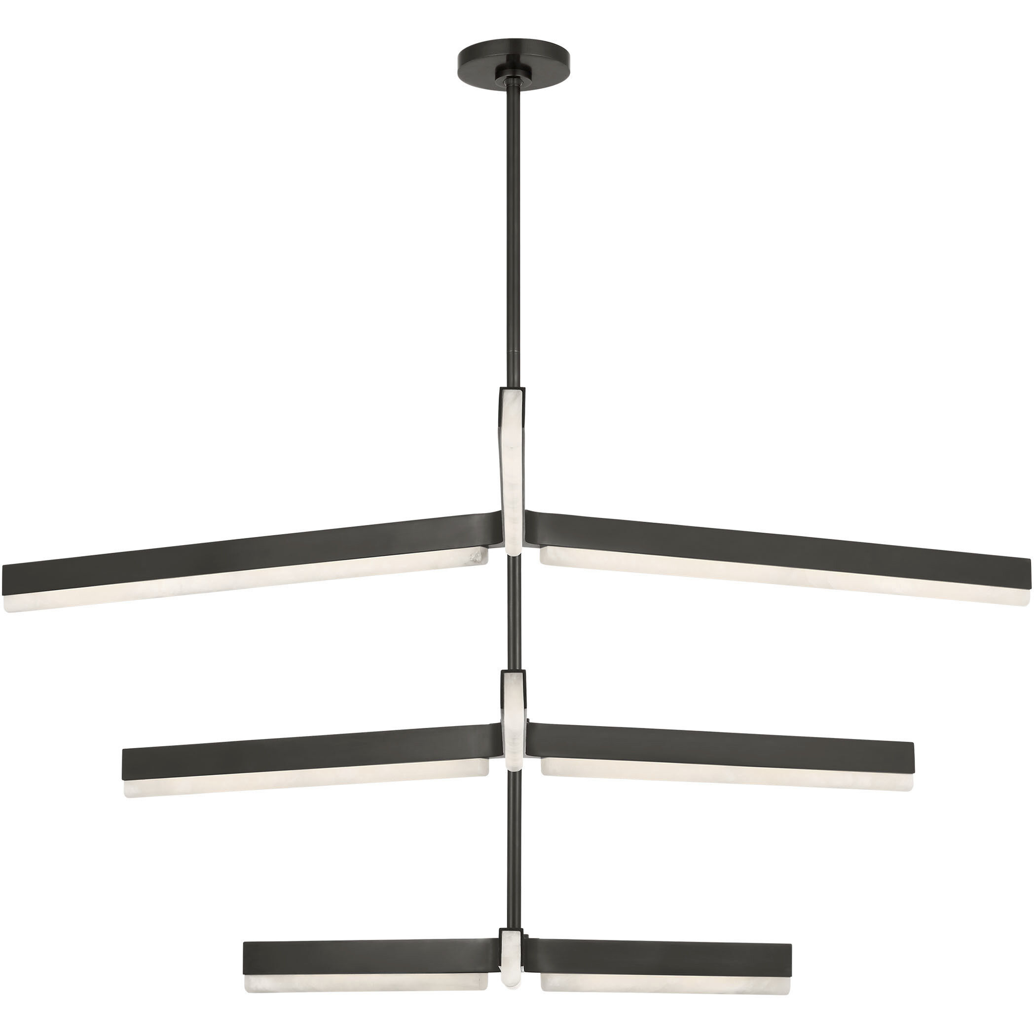 Kelly by Kelly Wearstler Linea LED 56 inch Bronze Three Tier Chandelier Ceiling Light