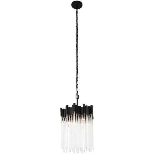 Matrix 3 Light 14 inch Matte Black and French Gold Pendant Ceiling Light