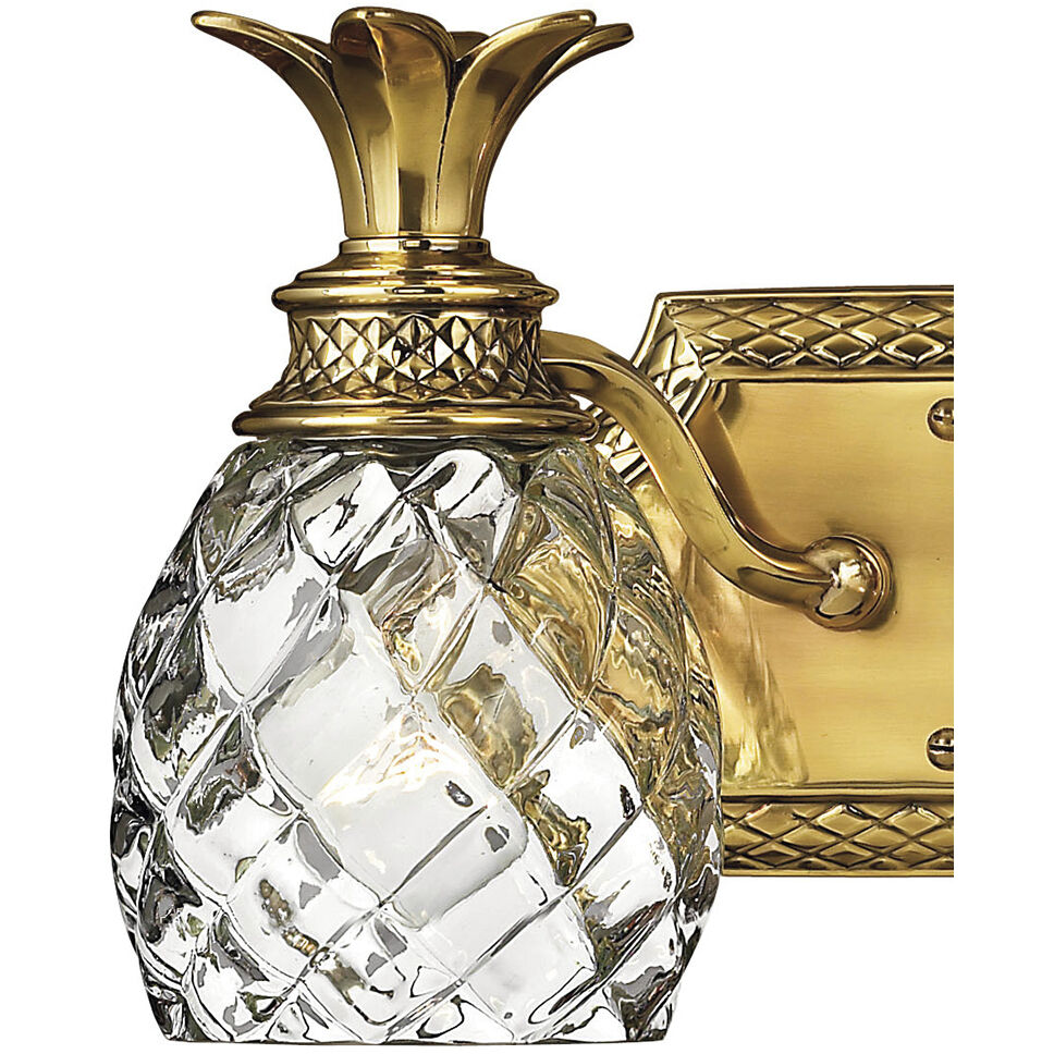 Plantation 2 Light 13 inch Burnished Brass Vanity Light Wall Light