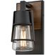 Lake Of The Woods 1 Light 9 inch Black and Ironwood on Metal Outdoor Sconce