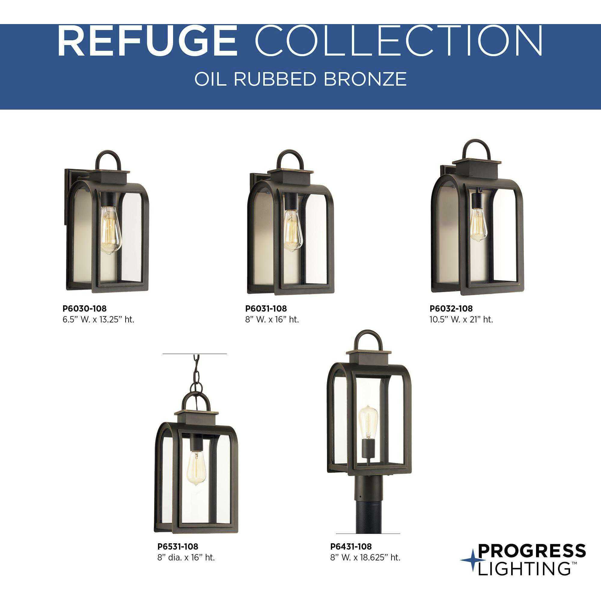 Refuge 1 Light 19 inch Oil Rubbed Bronze Outdoor Post Lantern