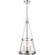 Prescott 3 Light 12 inch Polished Nickel Pendant Ceiling Light