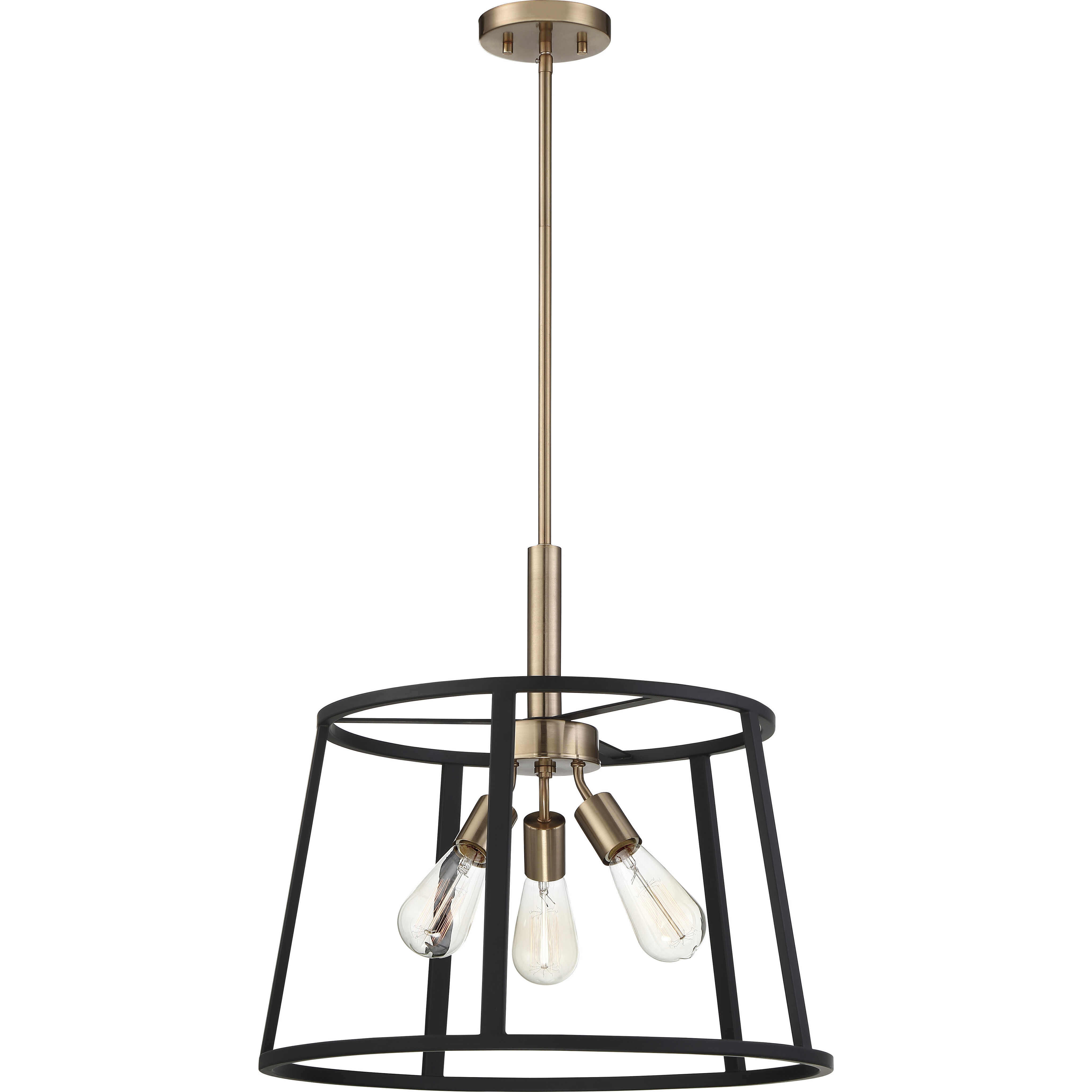 Chassis 3 Light 20 inch Copper Brushed Brass and Matte Black Pendant Ceiling Light
