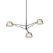 Ray LED 35.75 inch Satin Black Chandelier Ceiling Light in Smoked Etched