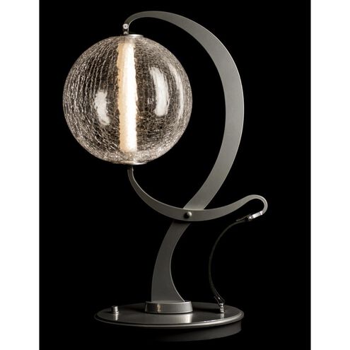 Pression 24.5 inch 4.30 watt Sterling Table Lamp Portable Light in Leather Black, Crackle