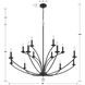 Mila 15 Light 48 inch Black Chandelier Ceiling Light