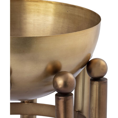 Piston Aged Brass Indoor Footed Planter, Large