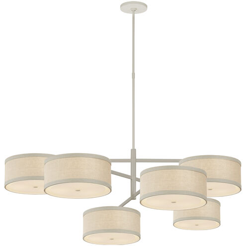 kate spade new york Walker LED 54.25 inch Light Cream Offset Chandelier Ceiling Light in Natural Linen, Grande