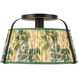 Alora Mood Scout 1 Light 13.25 inch Matte Black and Green Linen Semi-Flush Mount Ceiling Light