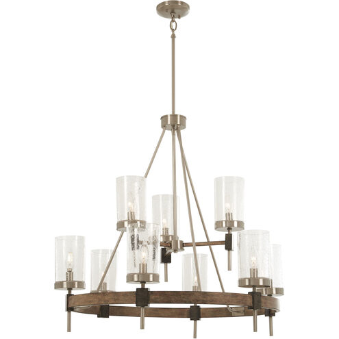 Bridlewood 9 Light 32 inch Stone Grey/Brushed Nickel Chandelier Ceiling Light