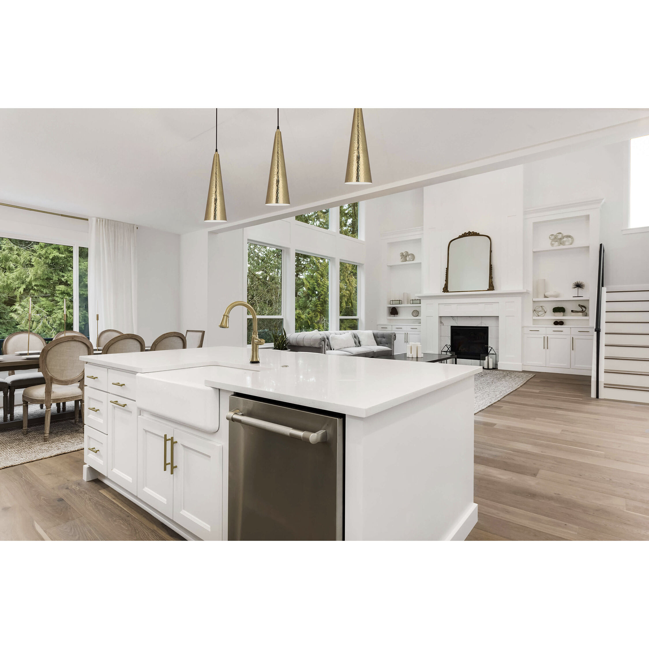 Dal 1 Light 6 inch Modern Brass Pendant Ceiling Light