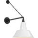 Thomas O'Brien Academy Barn Light LED 27.5 inch Matte Black Anchored Mack Barn Light in 12.5" White Bowers Shade