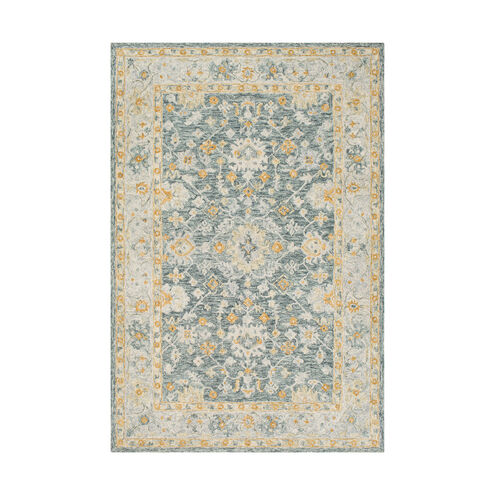 Panipat 36 X 24 inch Dark Green/Sea Foam/Khaki/Tan/Ice Blue Rugs, Rectangle