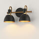 Dusk 2 Light 15 inch Black and Antique Brass Bath Vanity Wall Light