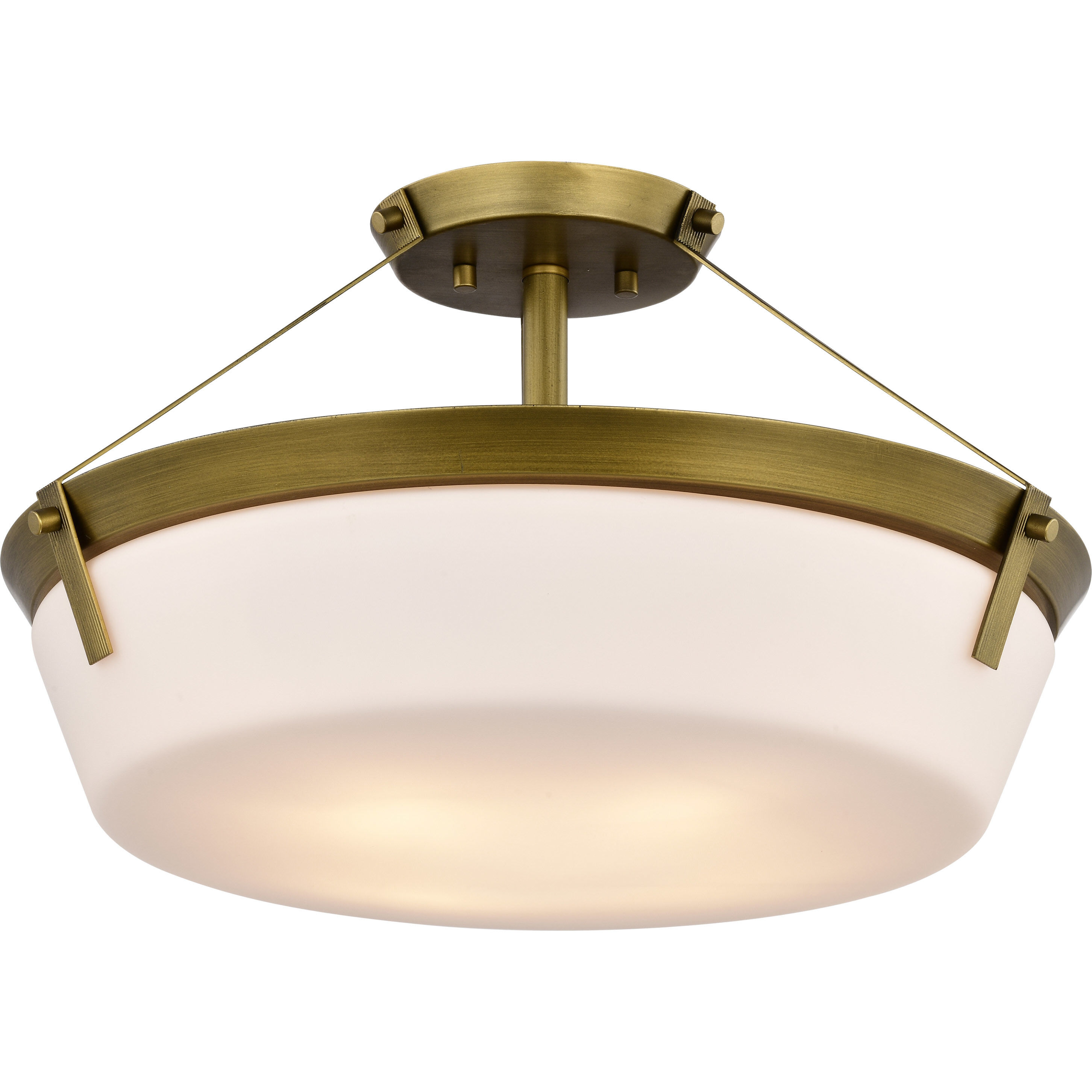 Rowen 4 Light 18.5 inch Natural Brass Semi Flush Mount Ceiling Light