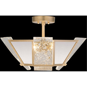Crownstone 4 Light 23 inch Gold Semi-Flush Mount Ceiling Light in White Textured Linen