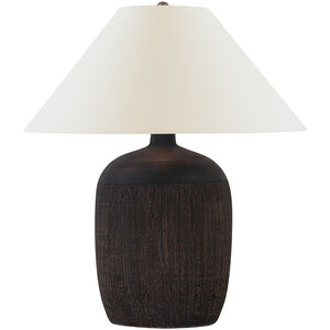 Chapman & Myers Portis 29.75 inch 15.00 watt Black Wash Terracotta Combed Round Table Lamp Portable Light