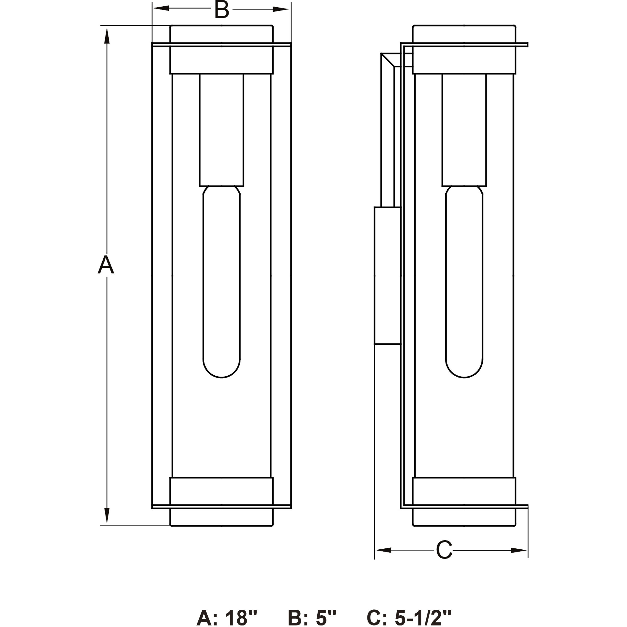 Brighton Park LED 18 inch Textured Black Outdoor Wall