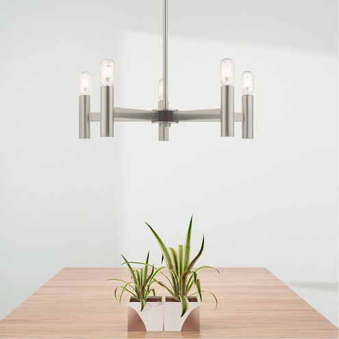 Copenhagen 5 Light 25 inch Brushed Nickel Chandelier Ceiling Light