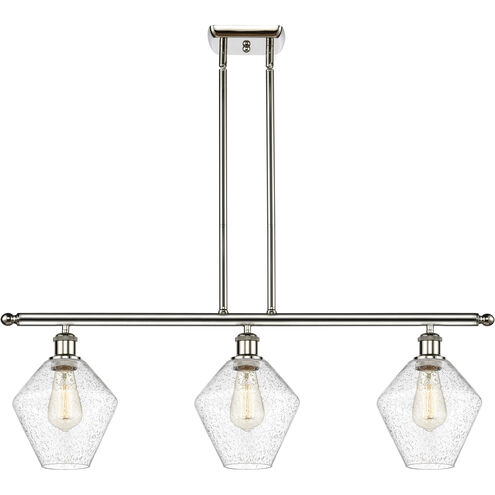 Ballston Cindyrella LED 36 inch Polished Nickel Island Light Ceiling Light in Seedy Glass