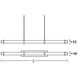 Miami LED 48 inch Light Antique Brass Linear Pendant Ceiling Light