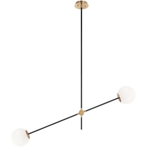 Cosmic 2 Light 34 inch Aged Gold Brass Pendant Ceiling Light