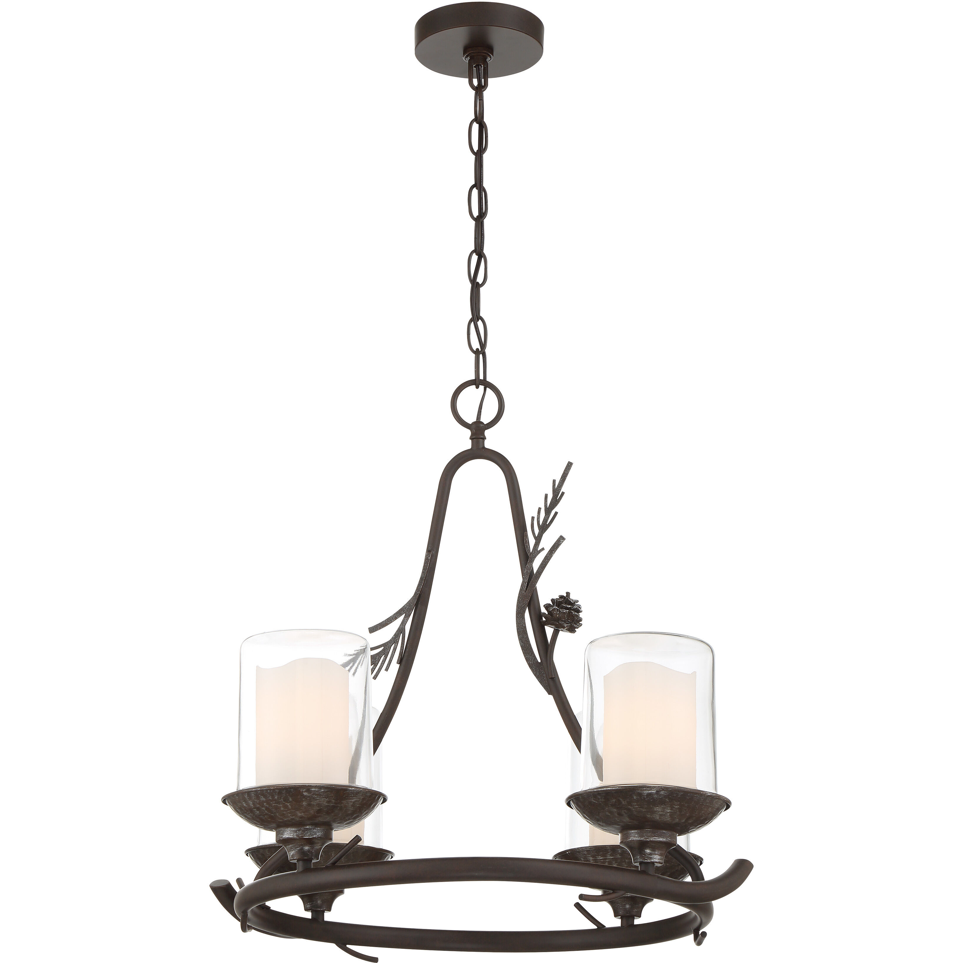 Ponderosa Ridge 4 Light 22 inch Weathered Spruce/Silver Highlights Chandelier Ceiling Light