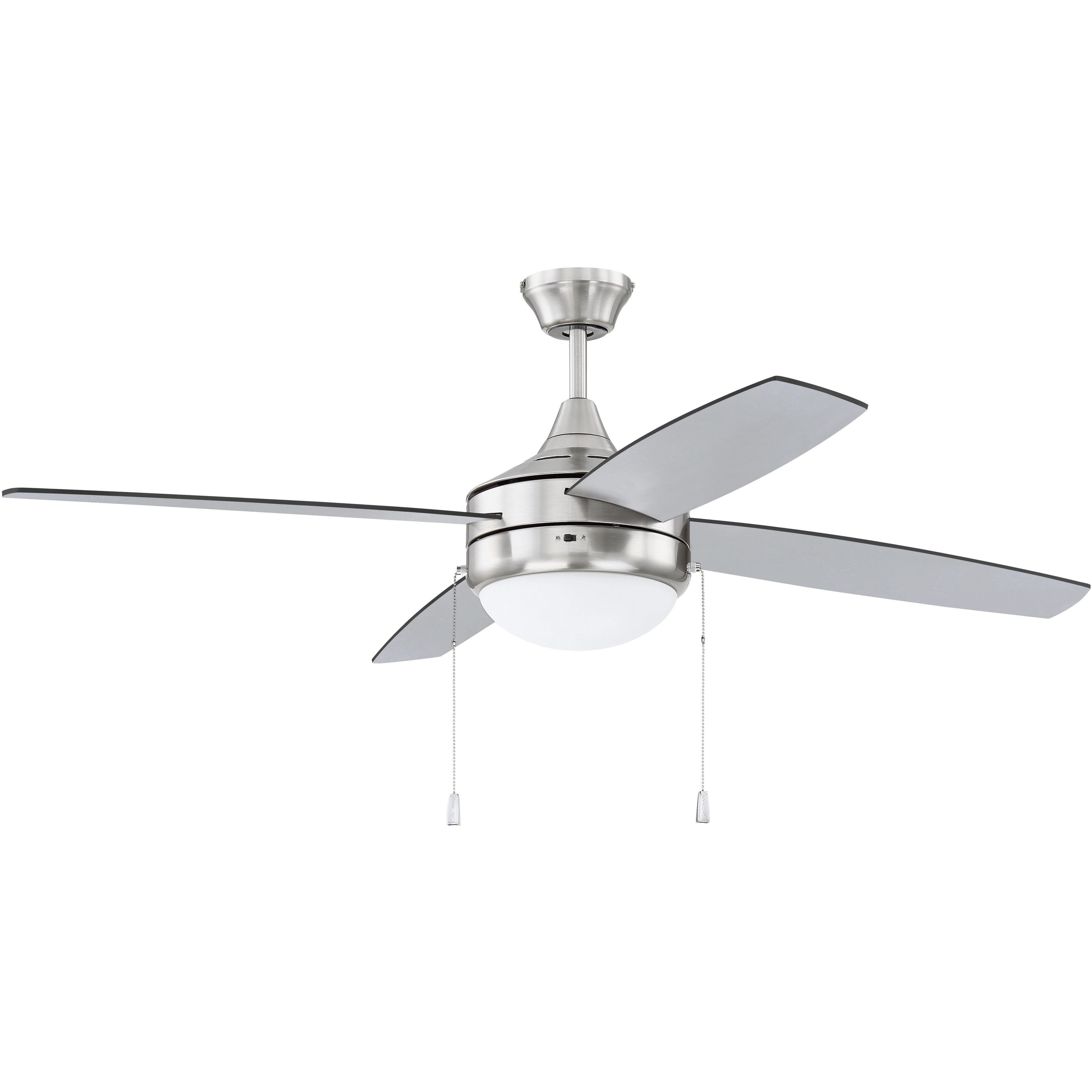 Phaze 52 inch Brushed Polished Nickel with Brushed Nickel/Greywood Blades Ceiling Fan