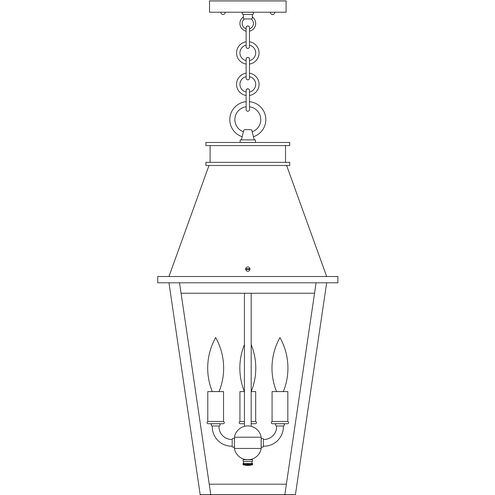 Croydon 3 Light 10 inch Mission Brown Pendant Ceiling Light in Clear