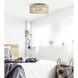 Bellamy 3 Light 16.25 inch Black Flush Mount Ceiling Light in Natural Rattan