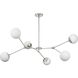 Haas 6 Light 50 inch Brushed Nickel Chandelier Ceiling Light, Design Series